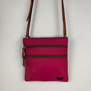 Dooney & Bourke Fuchsia Nylon Triple Zip Crossbody Bag - Chic & Stylish Accessor